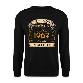 Birthday Legends est né en juin 1967 - Sweat-shirt Unisexe - noir - Devant - Alina (178cm) & Michal (187cm)