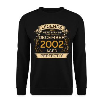 Birthday Legends were born in December 2002 - Unisex Sweatshirt - black - Front - Alina (178cm) & Michal (187cm)