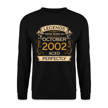Birthday Legends were born in October 2002 - Unisex Sweatshirt - black - Front - Alina (178cm) & Michal (187cm)