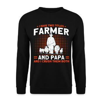 Schafzucht Landwirt Nutztier Schafe Geschenk - Unisex Pullover - Schwarz - Vorne - Alina (178cm) & Michal (187cm)