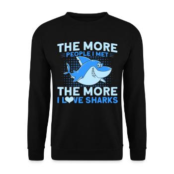 Shark Shark Lover Shark Gift - Unisex Sweatshirt - black - Front - Alina (178cm) & Michal (187cm)