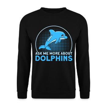Dolphin Dolphin Lover Animal Dolphins Gift - Unisex Sweatshirt - black - Front - Alina (178cm) & Michal (187cm)
