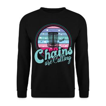 Les chaînes rétro Sunset appellent le disc golf - Sweat-shirt Unisexe - noir - Devant - Alina (178cm) & Michal (187cm)