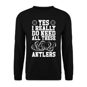 Buck Deer Hunting Hunter Vintage - Sweat-shirt Unisexe - noir - Devant - Alina (178cm) & Michal (187cm)