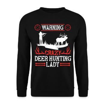Buck Deer Hunting Hunter Girl - Unisex Pullover - Schwarz - Vorne - Alina (178cm) & Michal (187cm)