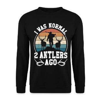Buck Deer Hunting Hunter Vintage - Unisex Pullover - Schwarz - Vorne - Alina (178cm) & Michal (187cm)