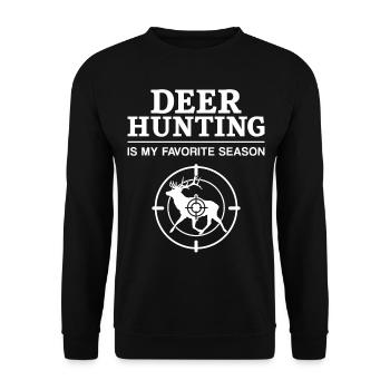 Chasse au cerf chasseur de cerfs - Sweat-shirt Unisexe - noir - Devant - Alina (178cm) & Michal (187cm)
