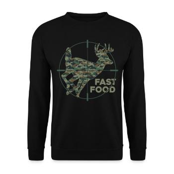 Buck Deer Hunting Hunter Vintage - Unisex Sweatshirt - black - Front - Alina (178cm) & Michal (187cm)