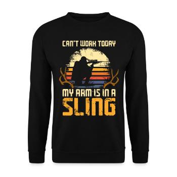 Buck Deer Hunting Hunter Vintage - Unisex Pullover - Schwarz - Vorne - Alina (178cm) & Michal (187cm)