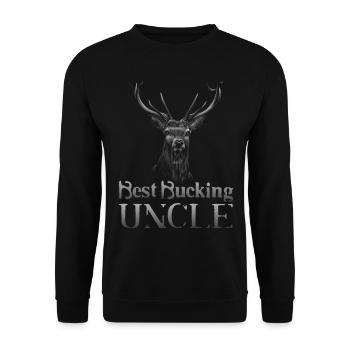 Buck Deer Hunting Hunter Uncle - Unisex Sweatshirt - black - Front - Alina (178cm) & Michal (187cm)