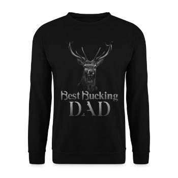 Buck Deer Hunting Hunter Father - Unisex Sweatshirt - black - Front - Alina (178cm) & Michal (187cm)