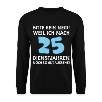 Dienstjubiläum 25 Jahre Firmenjubiläum Geschenk - Unisex Pullover - Schwarz - Vorne - Alina (178cm) & Michal (187cm)