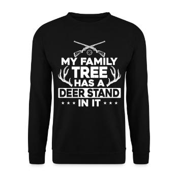 Buck Deer Hunting Hunter My Family - Unisex Sweatshirt - black - Front - Alina (178cm) & Michal (187cm)