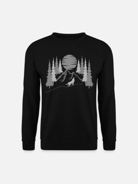 Wolfskopf wildes Tier Motiv Aufdruck mit Wolf - Unisex Pullover - Schwarz