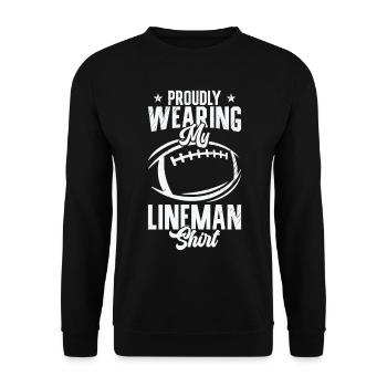 Football Lineman Proud Life Player Sports - Unisex Sweatshirt - black - Front - Alina (178cm) & Michal (187cm)