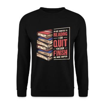 Lesesucht Eifriger Leser Literatur Buch - Unisex Pullover - Schwarz - Vorne - Alina (178cm) & Michal (187cm)