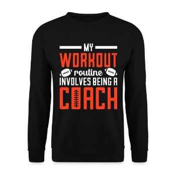 Football Workout Routine Sports Football Coach - Unisex Sweatshirt - black - Front - Alina (178cm) & Michal (187cm)