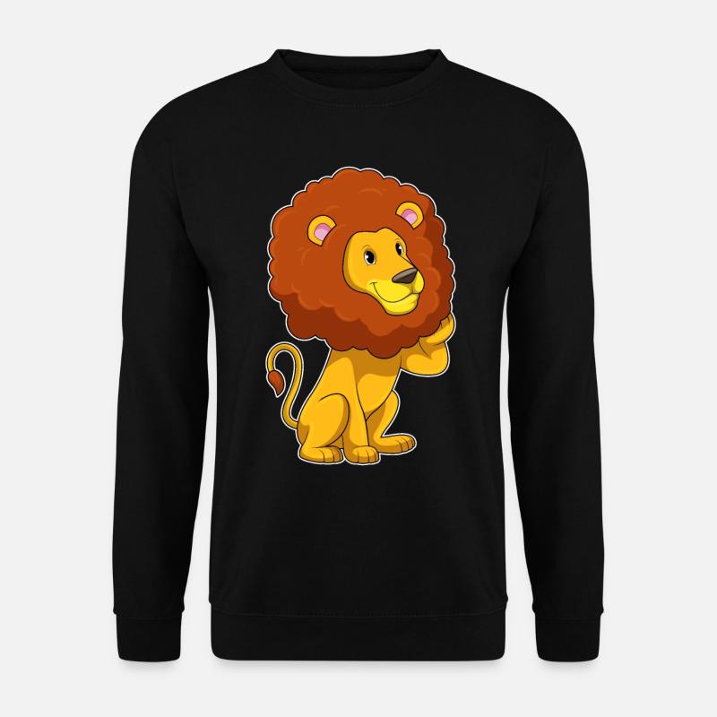 Lion with curls - Unisex Sweatshirt - black