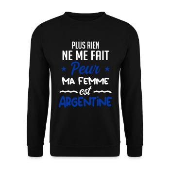 Rien ne me fait peur ma femme est Argentine !! - Sweat-shirt Unisexe - noir - Devant - Alina (178cm) & Michal (187cm)