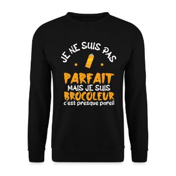 pas parfait mais je suis bricoleur - Sweat-shirt Unisexe - noir - Devant - Alina (178cm) & Michal (187cm)
