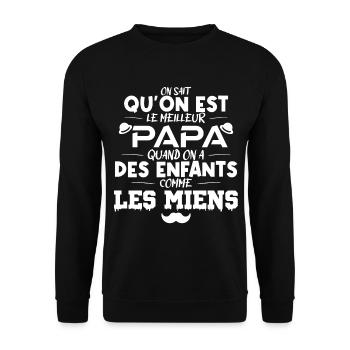 On sait qu'on est le Meilleur Papa quand on a des - Sweat-shirt Unisexe - noir - Devant - Alina (178cm) & Michal (187cm)