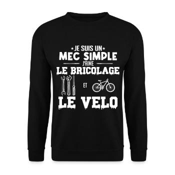 bricolage clé molette et velo mec simple - Sweat-shirt Unisexe - noir - Devant - Alina (178cm) & Michal (187cm)
