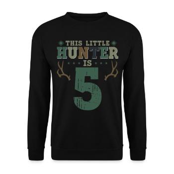 Buck Deer Hunting Hunter Kid 5ème - Sweat-shirt Unisexe - noir - Devant - Alina (178cm) & Michal (187cm)