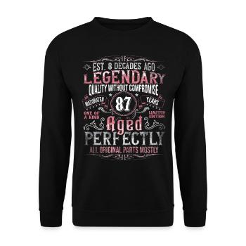 Vintage 87 Aged Perfectly Women on 87th Birthday - Unisex Sweatshirt - black - Front - Alina (178cm) & Michal (187cm)