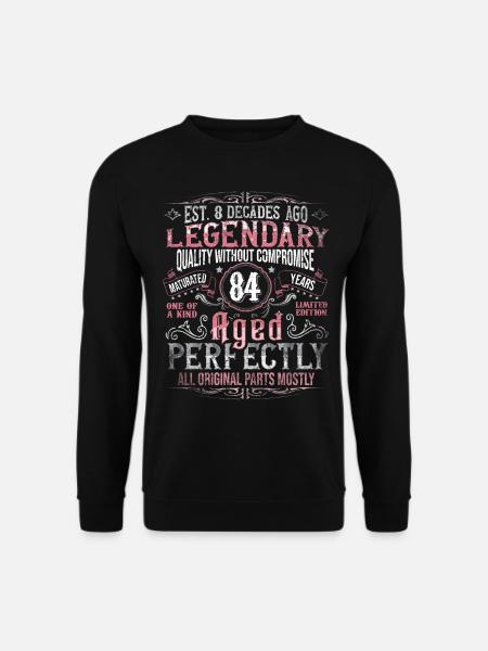 Vintage 84 Aged Perfectly Frauen am 84. Geburtstag - Unisex Pullover - Schwarz