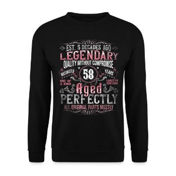 Vintage 58 Aged Perfectly Women on 58th Birthday - Unisex Sweatshirt - black - Front - Alina (178cm) & Michal (187cm)