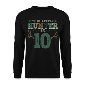 Buck Deer Hunting Hunter Kid 10ème - Sweat-shirt Unisexe - noir - Devant - Alina (178cm) & Michal (187cm)