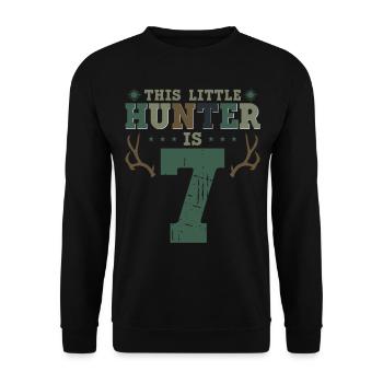 Buck Deer Hunting Hunter Kid 7ème - Sweat-shirt Unisexe - noir - Devant - Alina (178cm) & Michal (187cm)