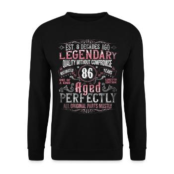 Vintage 86 Aged Perfectly Women on 86th Birthday - Unisex Sweatshirt - black - Front - Alina (178cm) & Michal (187cm)