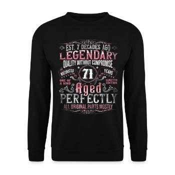 Vintage 71 Aged Perfectly Women on their 71st Birthday - Unisex Sweatshirt - black - Front - Alina (178cm) & Michal (187cm)