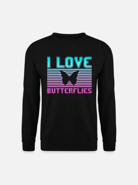 I love butterflies - Unisex Sweatshirt - black