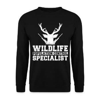 Buck Deer Hunting Hunter Wildlife - Unisex Pullover - Schwarz - Vorne - Alina (178cm) & Michal (187cm)