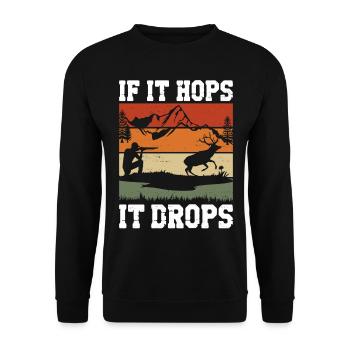 Buck Deer Hunting Hunter If It - Unisex Sweatshirt - black - Front - Alina (178cm) & Michal (187cm)