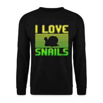 I love snails - Unisex Pullover - Schwarz - Vorne - Alina (178cm) & Michal (187cm)