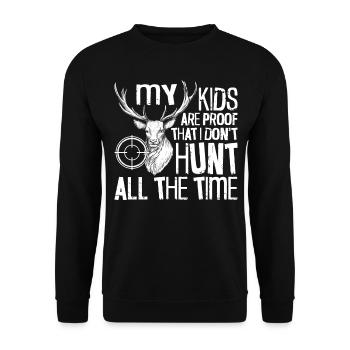 Chasseur de cerfs Buck Mes Enfants - Sweat-shirt Unisexe - noir - Devant - Alina (178cm) & Michal (187cm)