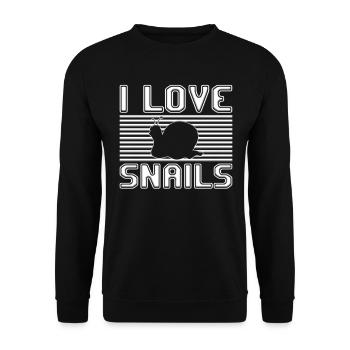 I love snails - Unisex Pullover - Schwarz - Vorne - Alina (178cm) & Michal (187cm)