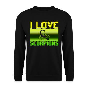 I love scorpions - Unisex Pullover - Schwarz - Vorne - Alina (178cm) & Michal (187cm)
