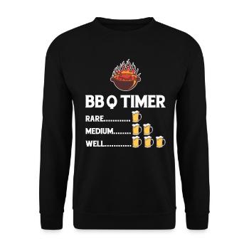BBQ Timer Barbecue Beer Steak Grill Funny Grilling - Unisex Sweatshirt - black - Front - Alina (178cm) & Michal (187cm)