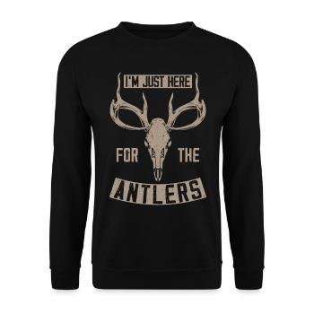 Buck Deer Hunting Hunter Vintage - Sweat-shirt Unisexe - noir - Devant - Alina (178cm) & Michal (187cm)
