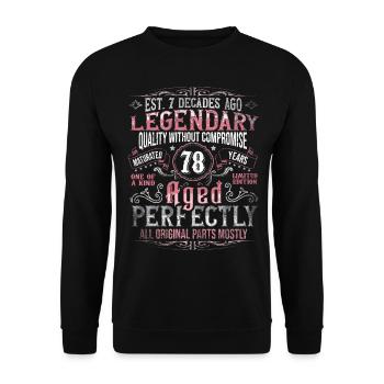 Vintage 78 Aged Perfectly Women on 78th Birthday - Unisex Sweatshirt - black - Front - Alina (178cm) & Michal (187cm)