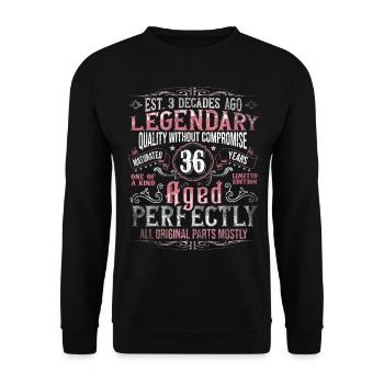 Vintage 36 Aged Perfectly Women on 36th Birthday - Unisex Sweatshirt - black - Front - Alina (178cm) & Michal (187cm)