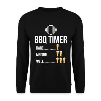BBQ Timer Barbecue Beer Steak Grill Funny Grilling - Unisex Sweatshirt - black - Front - Alina (178cm) & Michal (187cm)