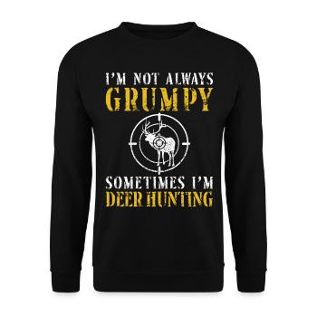 Buck Deer Hunting Hunter Dad - Unisex Pullover - Schwarz - Vorne - Alina (178cm) & Michal (187cm)