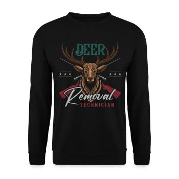 Buck Deer Hunting Hunter Deer - Unisex Pullover - Schwarz - Vorne - Alina (178cm) & Michal (187cm)