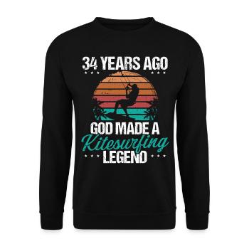 34 Birthday Kitesurf Legend Kiteboard 34 Year Old - Unisex Sweatshirt - black - Front - Alina (178cm) & Michal (187cm)