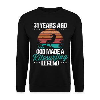 31 Birthday Kitesurf Legend Kiteboard 31 Year Old - Unisex Pullover - Schwarz - Vorne - Alina (178cm) & Michal (187cm)